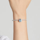 925 Sterling Silver Sky Blue Bead Bracelet / Necklace Set