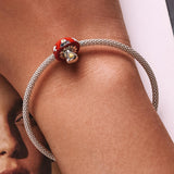 925 Sterling Silver Mushroom House Beads For Diy Bracelets & Necklaces