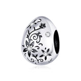 925 Sterling Silver Retro Easter Egg Diy Bracelet Beads