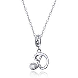 925 Sterling Silver Personalized Letter Pendant For Diy Bracelets And Necklaces Style - D