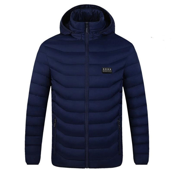 19 Zone 4 Control Black Usb Winter Electric Heated Jacket Warm Thermal Jacket - 19 Zone 4 Control Blue Xxxxxxl