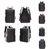 Anti-theft Hard Shell Backpack for Men with Alloy Frame - Red