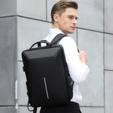 Anti-theft Hard Shell Backpack for Men with Alloy Frame - Red
