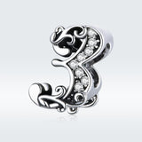 925 Sterling Silver Relief Number Series 0 9 Beads For Diy Bracelets And Necklaces Style - 3