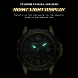 Waterproof Luminous Quartz Watch for Outdoor - Full Gold-Black-Gold Nail