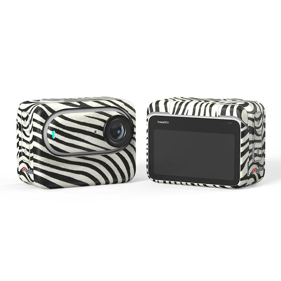 Carbon Fiber Style Body Sticker for Insta360 Go 3 Action Camera - Zebra