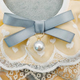 Pet Bib Adjustable Saliva Towel Lace Pearl Pendant Dog Collar - Size L