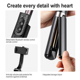 Foldable 3-in-1 Gimbal Stabilizer with Bluetooth Remote and Selfie Stick for Smartphones