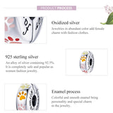925 Sterling Silver Colorful Paw Print Beads For Diy Bracelets & Necklaces