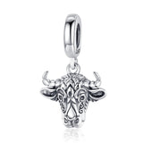 925 Sterling Silver Bull Head Pendant For Bracelet Or Necklace