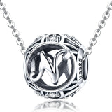 925 Sterling Silver 26 English Letter Beads For Diy Bracelets & Necklaces Style - N