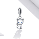 925 Sterling Silver Adorable Cat Pendant For Diy Bracelets & Necklaces
