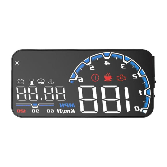 5 Inch Obd Hud Head Up Display For Car Engine Failure Water Temperature Voltage Alarm