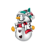 925 Sterling Silver Christmas Snowman Bracelet Beads