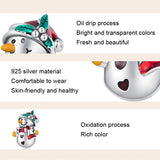 925 Sterling Silver Christmas Snowman Bracelet Beads
