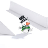 925 Sterling Silver Snowman Beads For Diy Bracelets & Necklaces