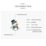 925 Sterling Silver Snowman Beads For Diy Bracelets & Necklaces