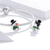 925 Sterling Silver Snowman Beads For Diy Bracelets & Necklaces