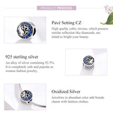 925 Sterling Silver Blue Moon Cat Beaded Diy Jewelry