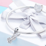 925 Sterling Silver Zircon Embellished Violin Pendant