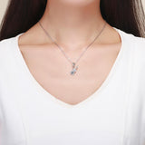 925 Sterling Silver Zircon Embellished Violin Pendant