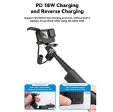 Sports Camera and Phone Selfie Stick with 10000mah Power Bank