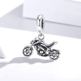 925 Sterling Silver Motorcycle Pendant For Bracelet Or Necklace