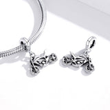 925 Sterling Silver Motorcycle Pendant For Bracelet Or Necklace