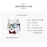 925 Sterling Silver Cat Bead For Diy Bracelet Or Necklace