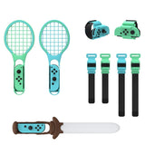 7-in-1 Sports Set for Nintendo Switch Lightsaber Leg Strap Tennis Racket Wrist Strap