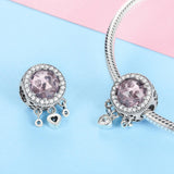 925 Sterling Silver Brilliant Heart Beads For Diy Bracelets & Necklaces