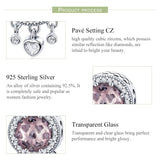 925 Sterling Silver Brilliant Heart Beads For Diy Bracelets & Necklaces