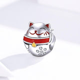 925 Sterling Silver Fortune Cat Beads For Diy Bracelets & Necklaces