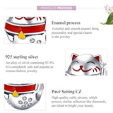 925 Sterling Silver Fortune Cat Beads For Diy Bracelets & Necklaces