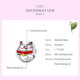925 Sterling Silver Fortune Cat Beads For Diy Bracelets & Necklaces
