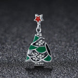 925 Sterling Silver Christmas Tree Bead Pendant For Diy Bracelets & Necklaces