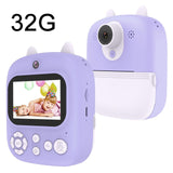 32g Instant Camera with 2.4 Display & Card Reader for Kids - 1200w Blue - 32G + Card Reader Blue