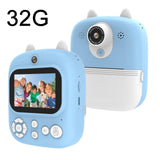 32g Instant Camera with 2.4 Display & Card Reader for Kids - 1200w Blue - 32G + Card Reader Blue