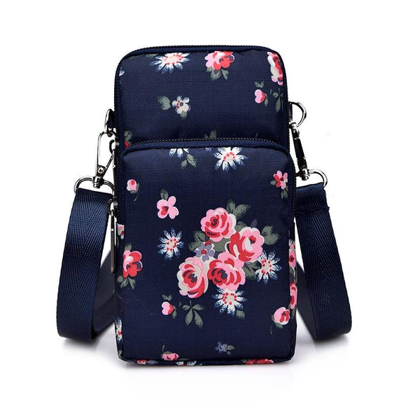 Animal Park Mini Crossbody Phone Wallet With Arm Band - Rural Flower