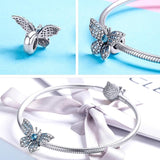 925 Sterling Silver Diy Butterfly Bracelet With Pearl Accents Bsc061
