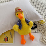 Adorable Cartoon Plush Shoulder Bag Duck White Green - Duck White Red
