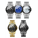 Waterproof Luminous Quartz Watch for Outdoor - Black Steel-Black-White Nail