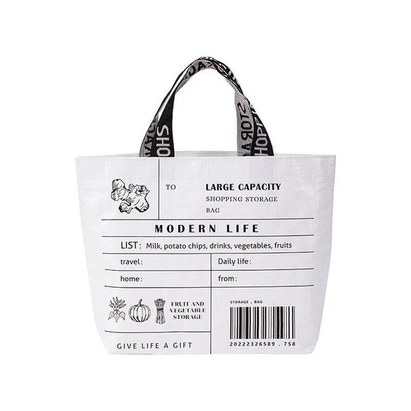 Eco Friendly Large Capacity Folding Shopping Bag Beige - Small White