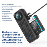 Amagisn Silicone Protective Cover for Insta360 X4 - Lens Cover Black