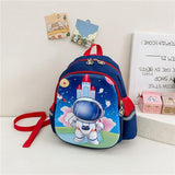 Blue Cartoon Astronaut Kids School Bag - Astronaut Dark Blue