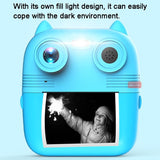 Instant Print Camera with Dual Lens - 2.8 Screen for Kids Blue - Yellow + 32G Card