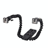 Adjustable Dual Arm Flash Bracket Mount For Hot Shoe