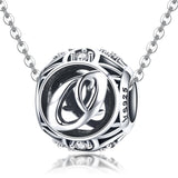 925 Sterling Silver 26 English Letter Beads For Diy Bracelets & Necklaces Style - O