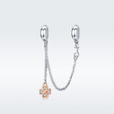925 Sterling Silver Platinum Plated Clover Safety Chain For Diy Bracelets
