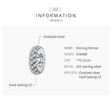 925 Sterling Silver Sparkling Winter Zircon Beads For Diy Bracelets & Necklaces